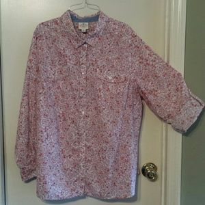 St. John's Bay floral button down Size 2X